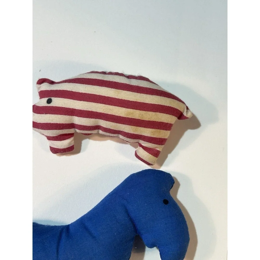 Vintage IKEA Soft Toy Barn Carrying Bag with Plush Animals Cow Pig Set Retired